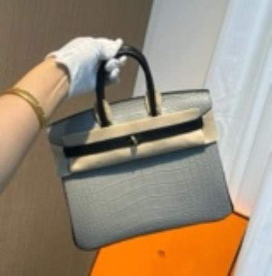 cheap quality Hermes Kelly 28 bicolor pearl grey noir matte crocodile GHW